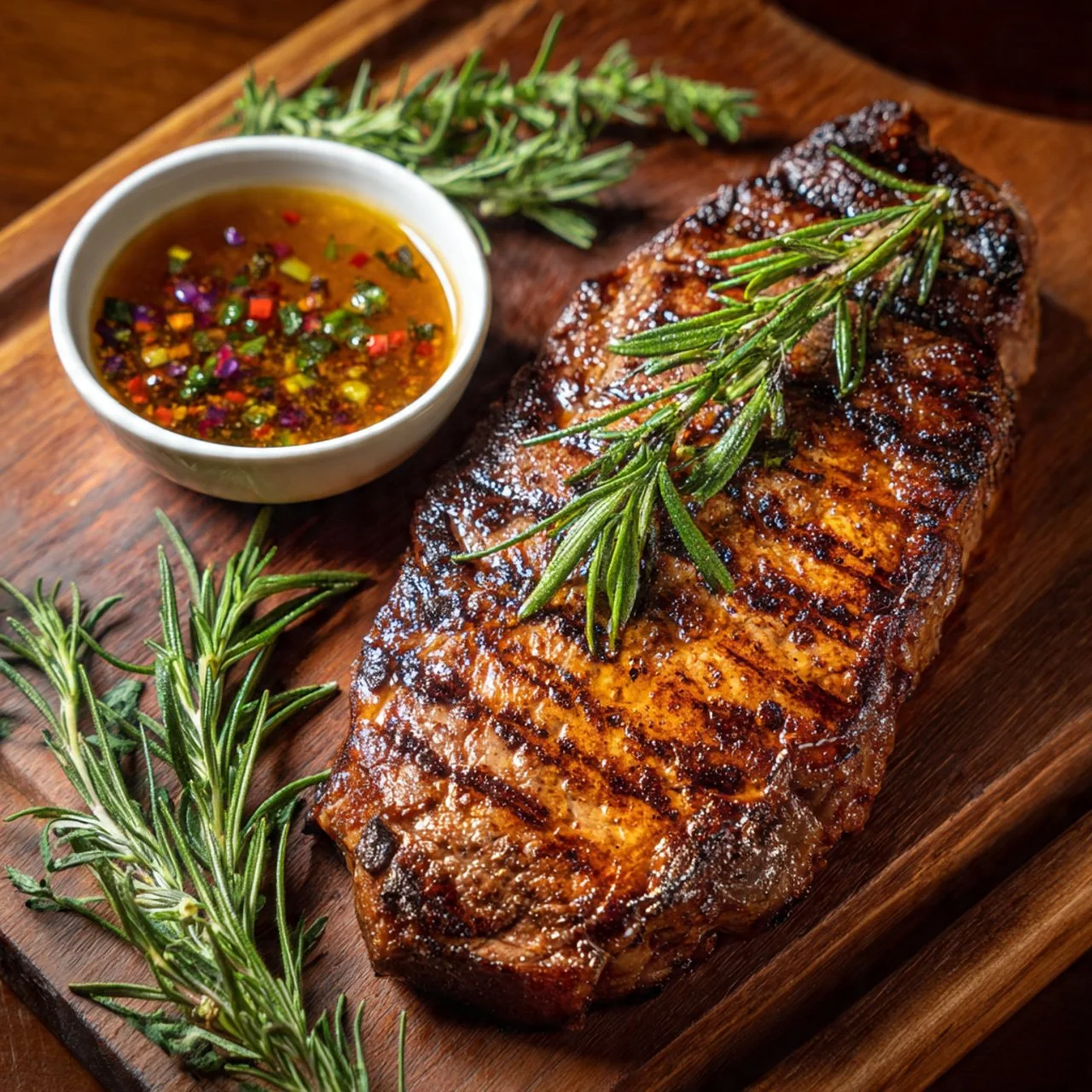 A variety of steak marinades in glass bowls, perfect for flavoring steaks.