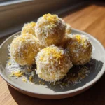 Zesty lemon bliss balls, a healthy snack rich in flavor and energy.