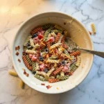 Quick and easy 30-minute bacon ranch pasta salad in a bowl