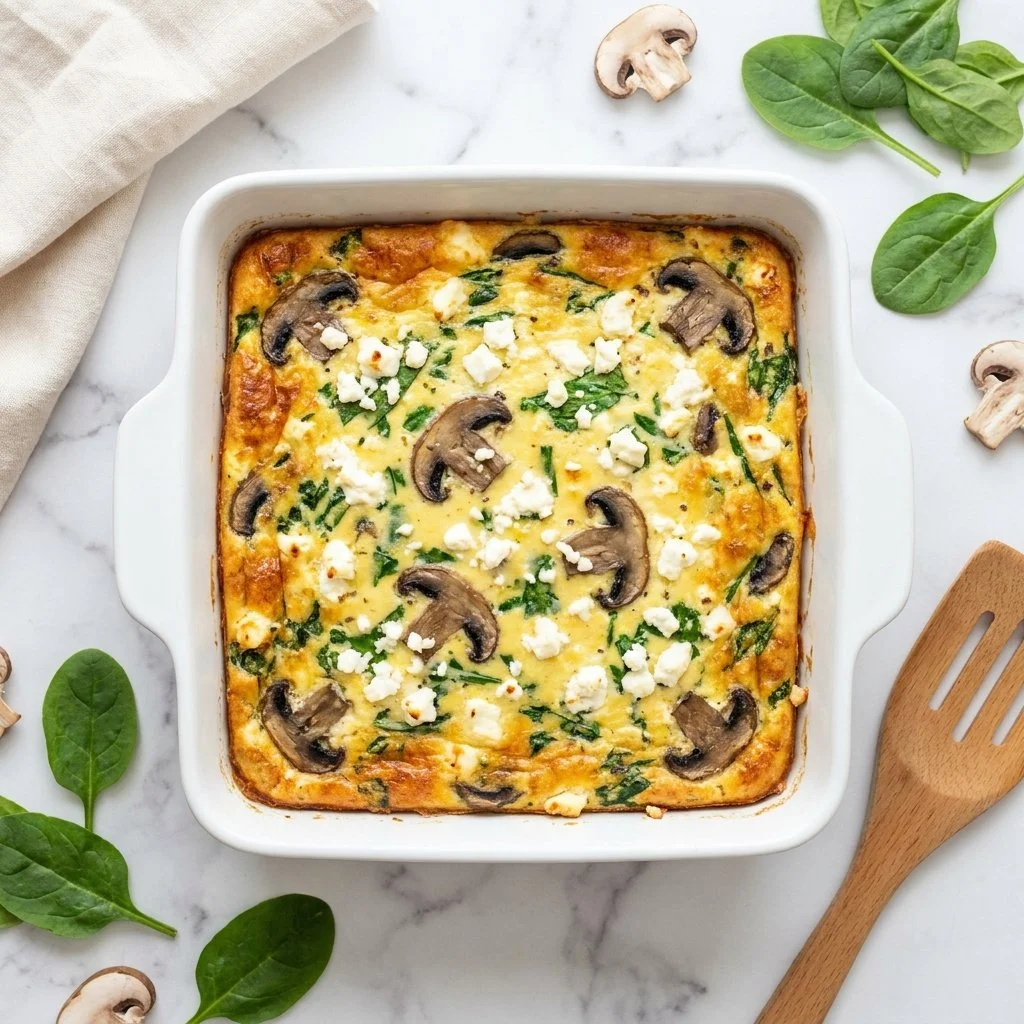 Healthy Cottage Cheese and Spinach Egg Bake