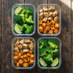 Healthy chicken meal prep containers for fat loss
