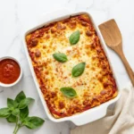 Delicious Cottage Cheese Lasagna layered with creamy cheese and sauce.
