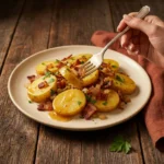 Delicious homemade German Potato Salad served in a bowl