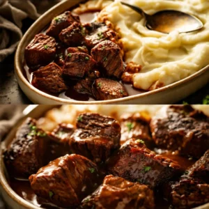 Delicious Instant Pot beef tips served on a plate with vegetables