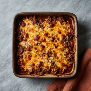 Delicious and hearty Keto Sloppy Joe Casserole served on a plate