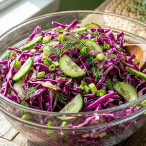 Apple and red cabbage salad with healthy dressing in a bowl