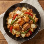 Chinese Chicken Cabbage Stir-Fry with colorful vegetables and savory chicken