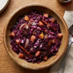 Gordon Ramsay's red cabbage dish on a plate, showcasing vibrant colors and texture.