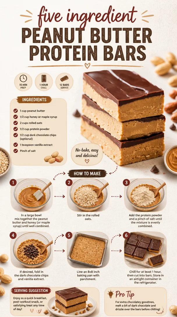 A close-up of homemade Peanut Butter Protein Bars on a rustic wooden table.