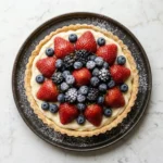 Summer Berry & Mascarpone Tuscan Tart topped with fresh berries