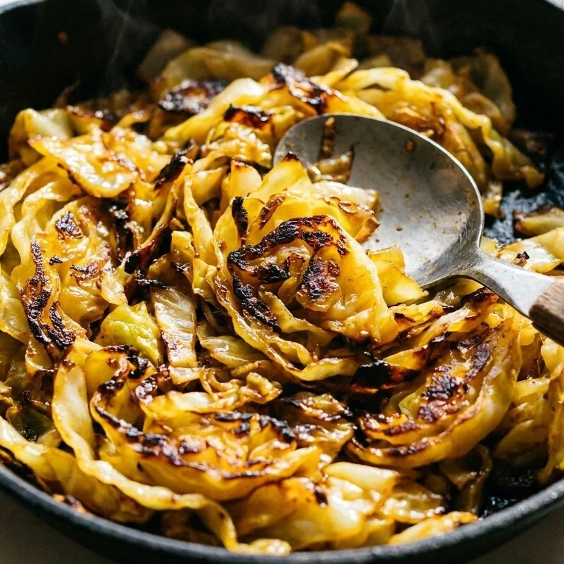 Vegan Southern Fried Cabbage dish served in a bowl