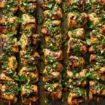 Delicious Argentinian Chimichurri Chicken served on a plate with herbs and spices
