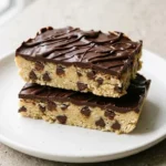 Healthy cookie dough bark made with nutritious ingredients and chocolate chips.