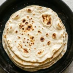 Homemade flour tortillas served with fresh ingredients