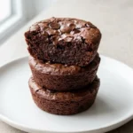 Plate of gluten-free black bean brownie bites, high in protein and delicious.