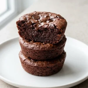 Plate of gluten-free black bean brownie bites, high in protein and delicious.