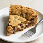 Gluten-free Cottage Cheese Chocolate Chip Skillet Cookie fresh out of the oven
