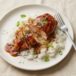 Honey Garlic Chicken Breast dish with glazing sauce