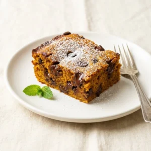 Delicious pumpkin bars with chocolate drizzle on top