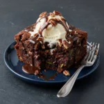 Sourdough Chocolate Chip Zucchini Brownies topped with chocolate chips