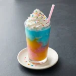 Colorful Unicorn Frappuccino with vibrant layers and whipped cream