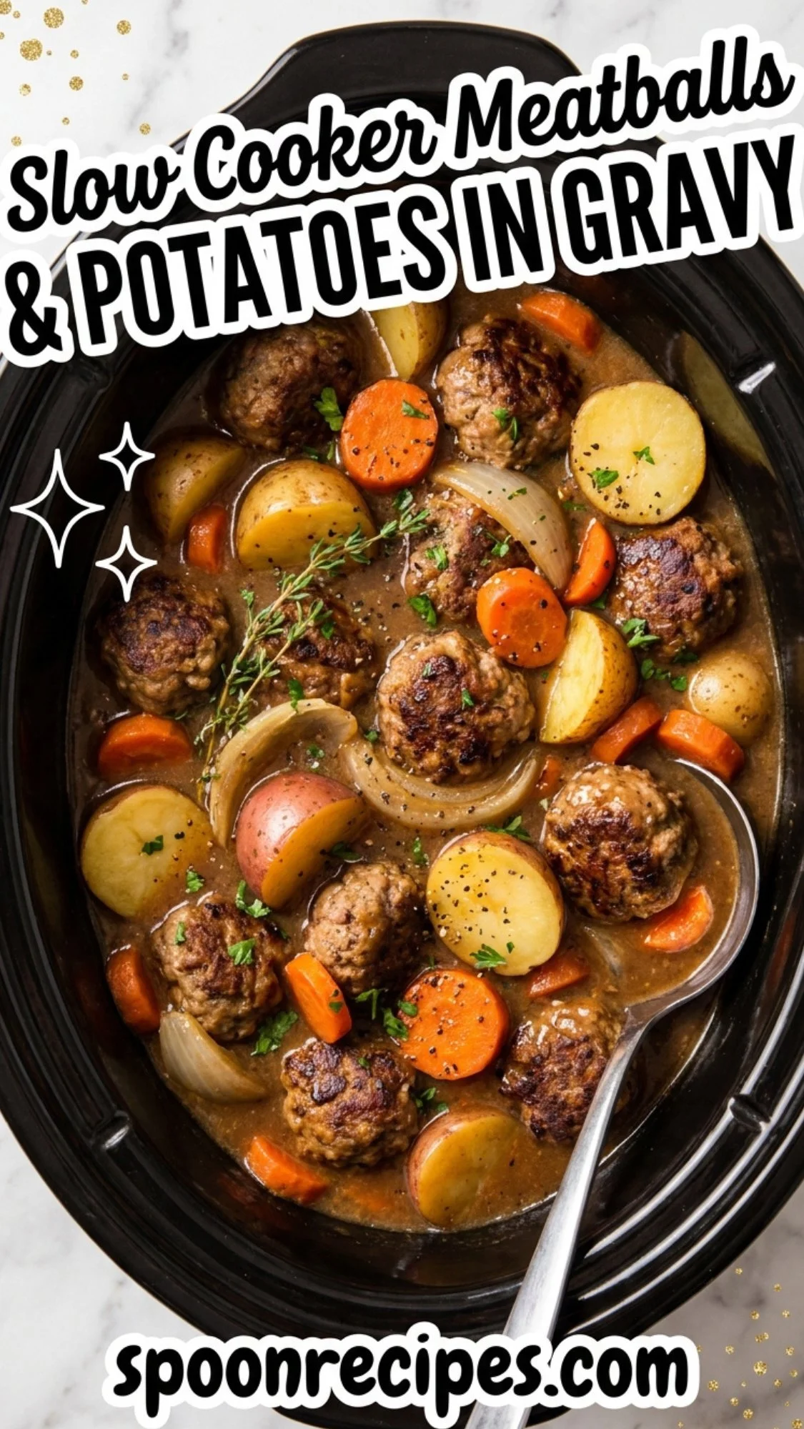 🤎🥕 Crockpot Meatballs, Potatoes, And Carrots Pure Comfort In One Crockpot!