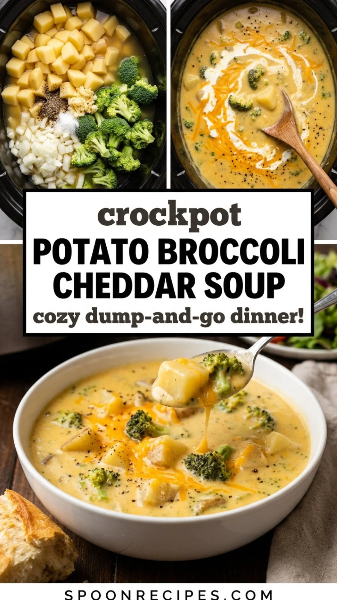 Crockpot Potato Broccoli Cheddar Soup